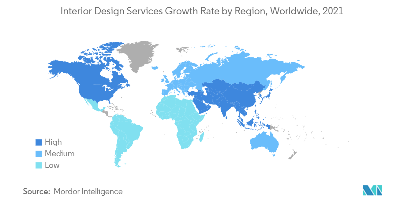 Interior Design Services Market Trends Interior Design Services Growth Rate by Region, Worldwide, 2021